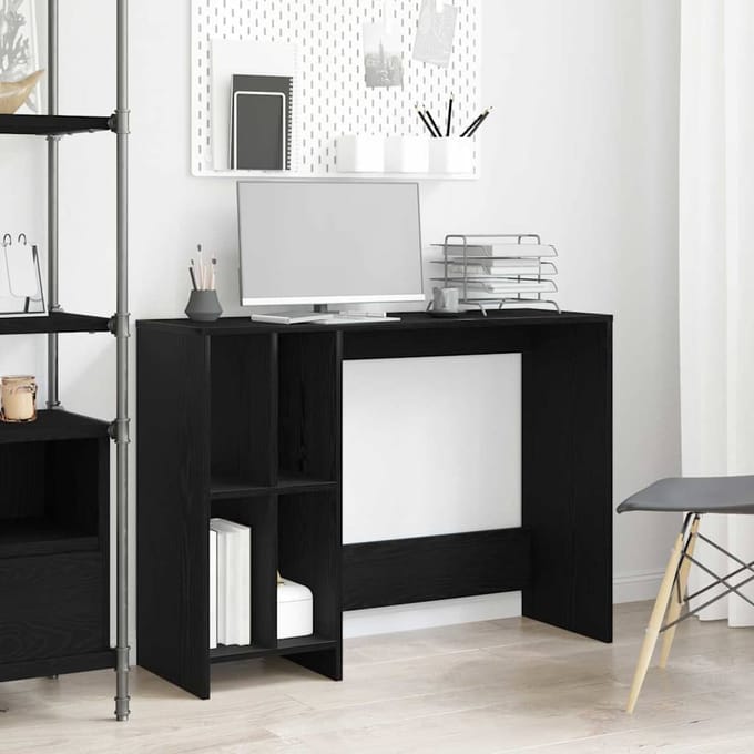 vidaXL - Bureau - Zwart - Eiken - Bewerkt - hout - 102,5 - x - 35 - x - 75 - cm