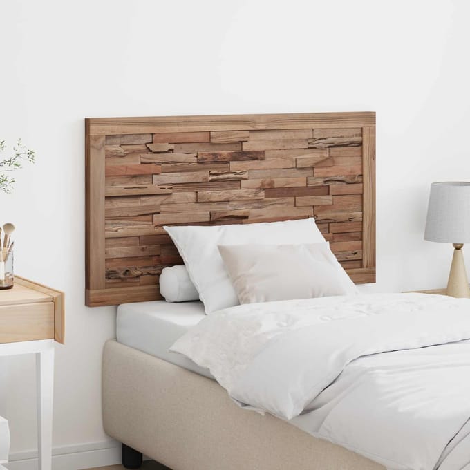 vidaXL - Bed - Hoofdbord - Naturel - Massief - Teakhout