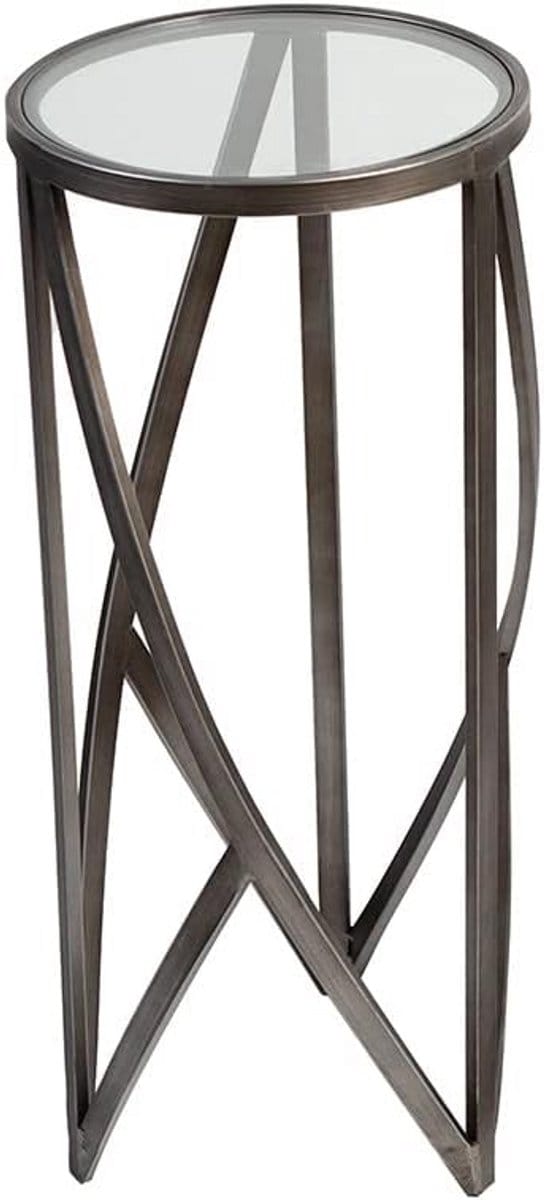 Decoratieve zuil van glas in antraciet, 70 cm hoog