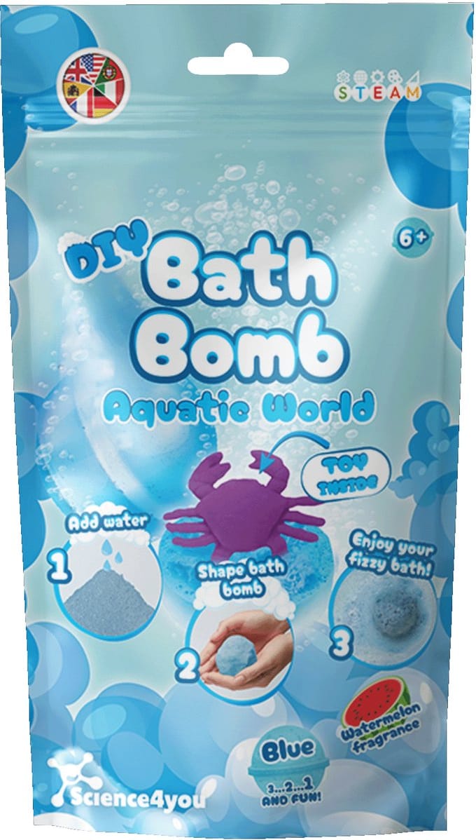 Science4You bruisballen maken DIY blauw scheikunde speelgoed set.
