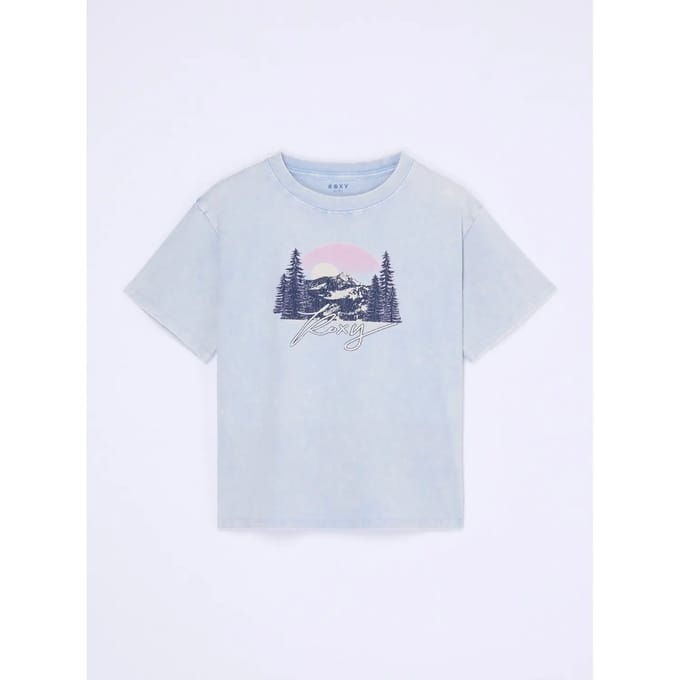 Roxy Evo Oversize Was T-shirt Met Korte Mouwen Blauw 4 Years Meisje