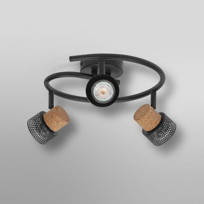 OSRAM plafondspot CORK SPIRAL, zwart, 3-lamps, dimbaar, GU10