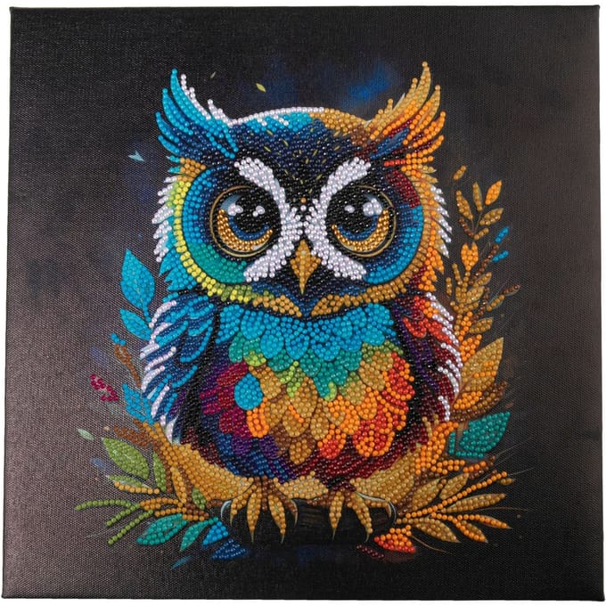 Diamond Painting "Crystal Art Kit", 30 x 30 cm - Owl