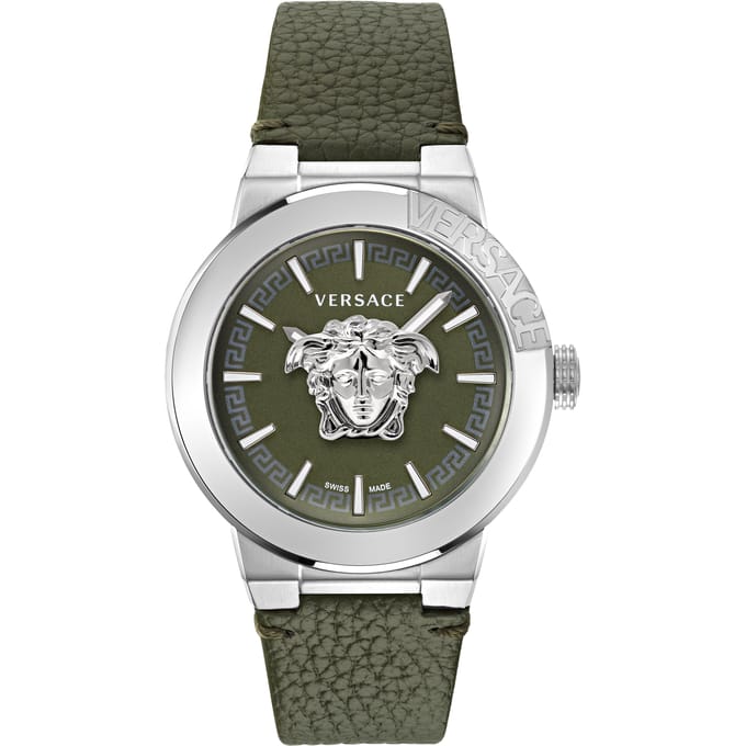 Versace Medusa Infinite Gent VE7E00123 Horloge - Leer - Groen - Ø 43 mm