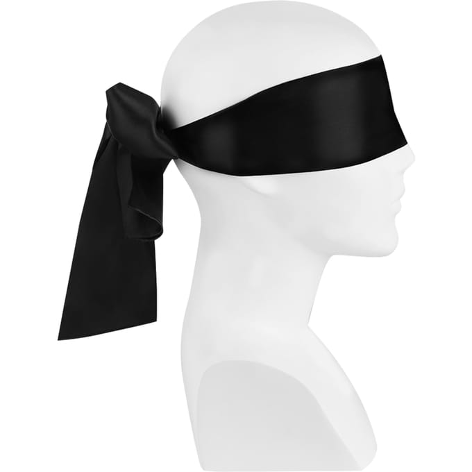 EIS, blinddoek, voor bondagespellen, gemaakt van satijn, zwart