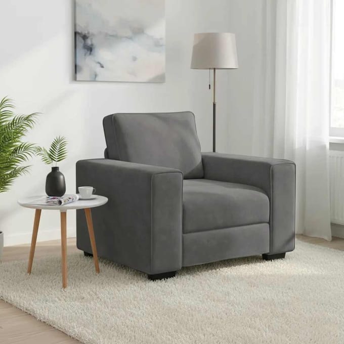 vidaXL - Fauteuil - 100x77x82 - cm - fluweel - donkergrijs