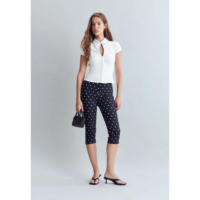Stradivarius Cut-out hemd met korte mouwen  Wit M