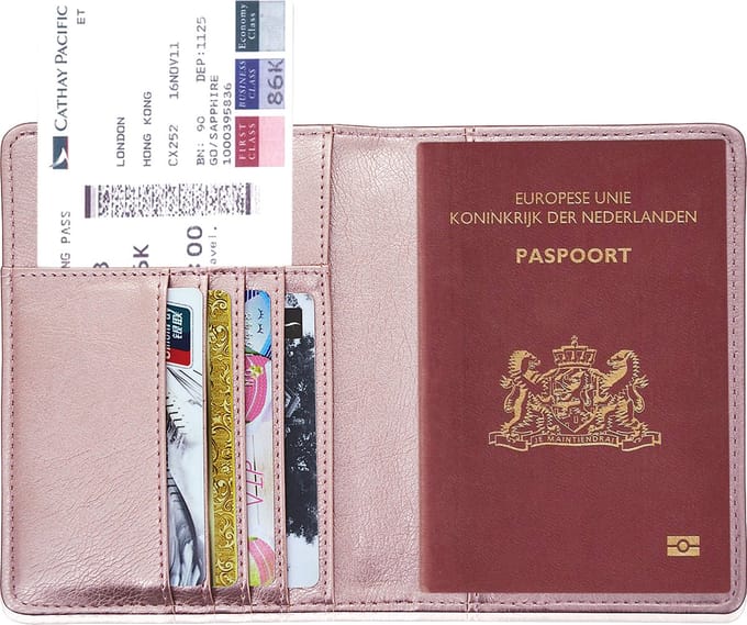 Paspoorthoesje / Paspoorthouder - 10,5cm x 14cm - Type: V1 Rose Goud