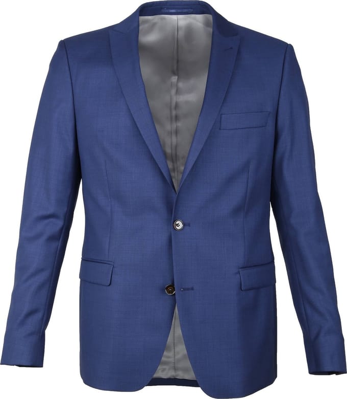 Suitable Colbert Evans Wol Blauw - Maat 102 - Heren blazer
