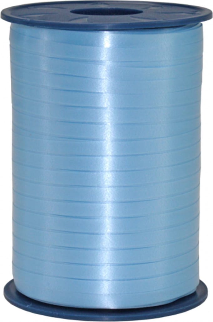 Baby blauw krullint 5 mm breed 500 meter.