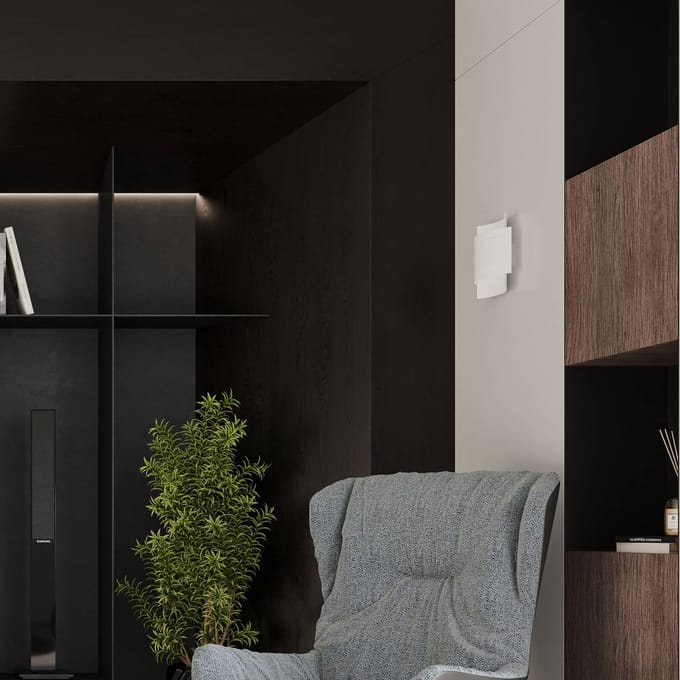 Euluna Isotta wandlamp, halfronde, wit