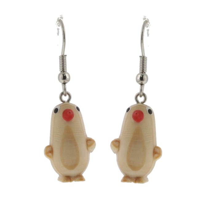 Behave - Oorbellen - Dames Oorhangers Hout Dierdesign Pinguïn - 3.5 cm