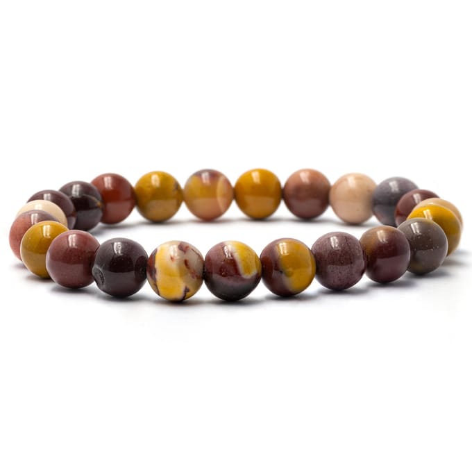 Bixorp Gems Mookaiet Edelstenen Armband - 8mm / 18cm - Handgemaakte Edelsteen Kralenarmband