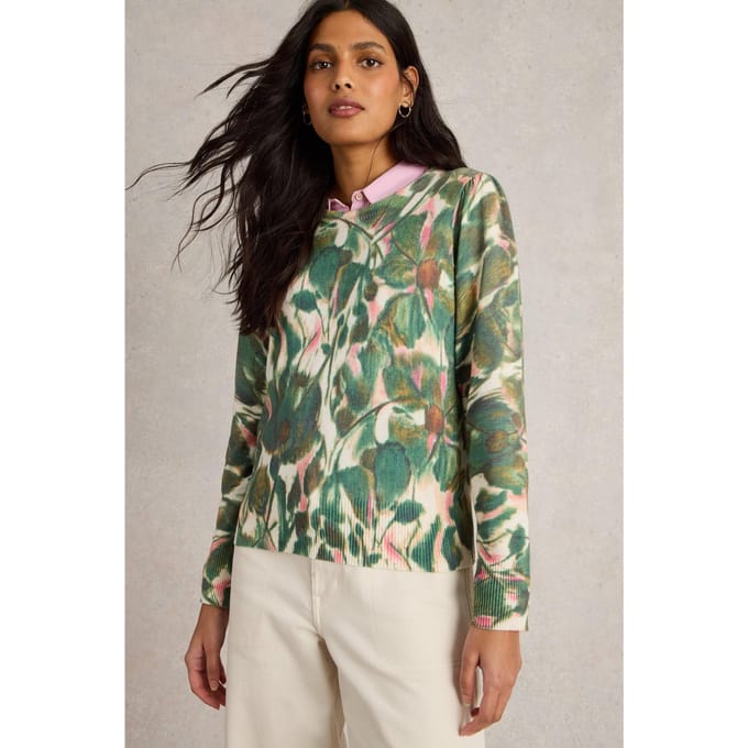 White Stuff Rosie Jumper Green Print Taglia: 6 | Maglioni a maglia Outlet | Donna | Verde