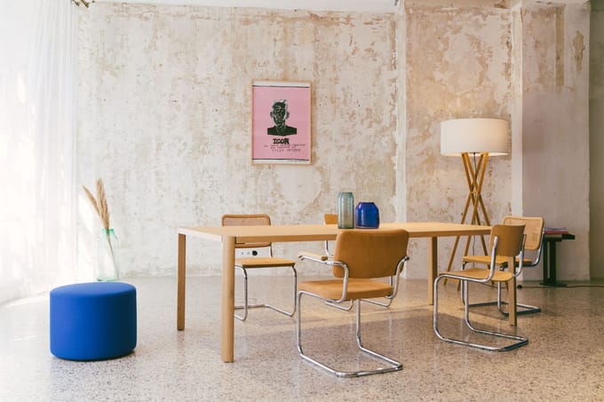 Thonet S 32 V Stoel - Blank gelakt beukenhout