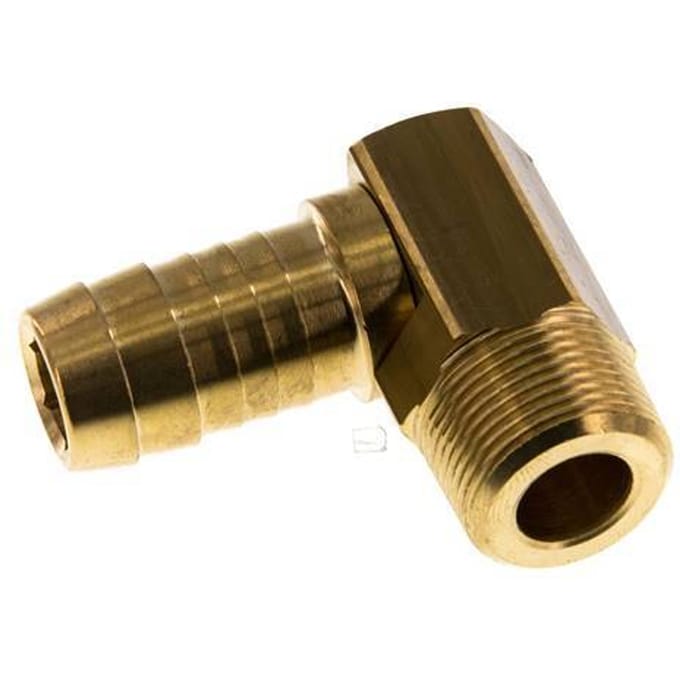 19 mm & M24x1.5 (taps) Messing L-Slangpilaar Met Buitendraad