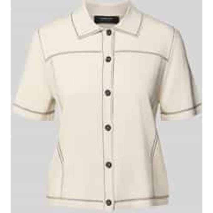 regular fit overhemdblouse met mix van viscose en kasjmier