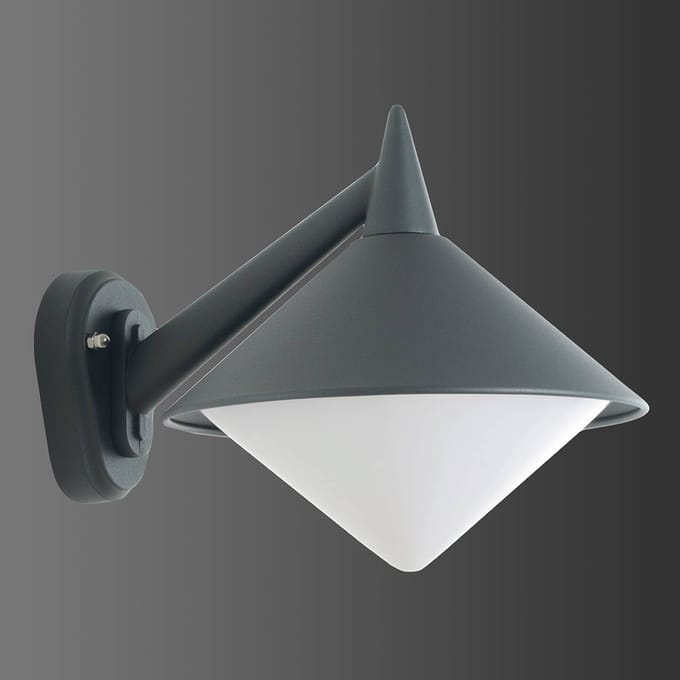 LCD Zeewaterbestendige buitenwandlamp Liara, grafiet