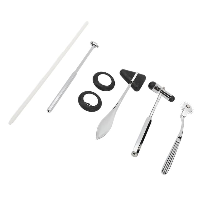 5 stuks Neurologische Hamer Medische Instrumentenset met Pinwheel Zinklegering Diagnostische Percussie white
