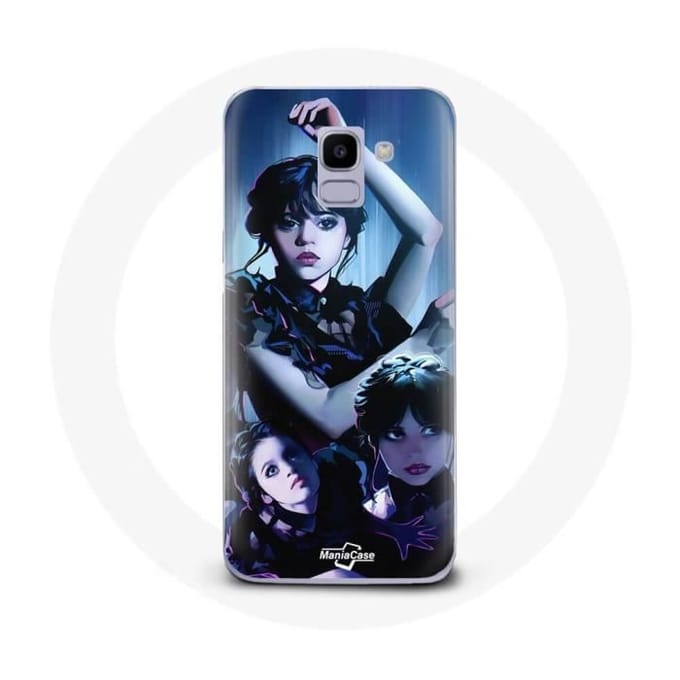 Coque - maniacase - Samsung Galaxy J6 2018 - Noir - Mercredi Addams - Souple noir