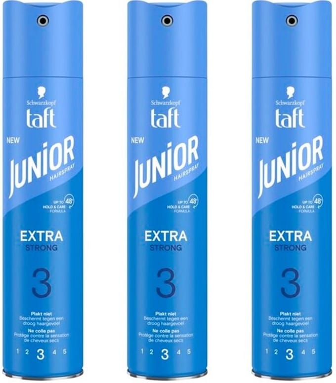 Taft Junior Haarlak - Extra Strong - 3 x 250 ml