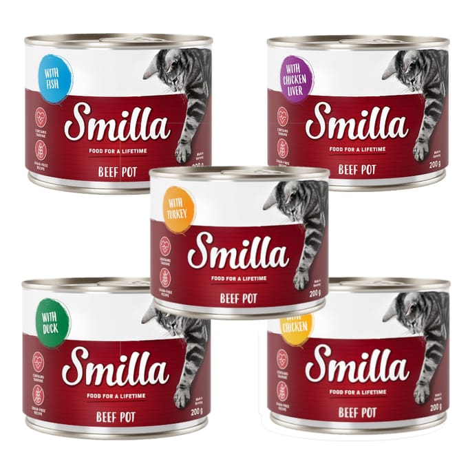 Smilla Rundvlees 6 x 200g Kattenvoer - Mixpakket