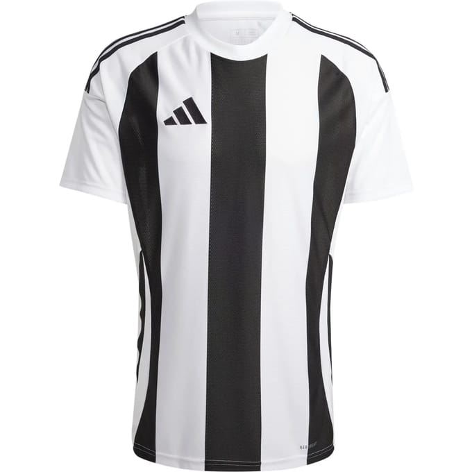 adidas T-shirt Heren Striped 24 Jersey Wit-Zwart - Maat M