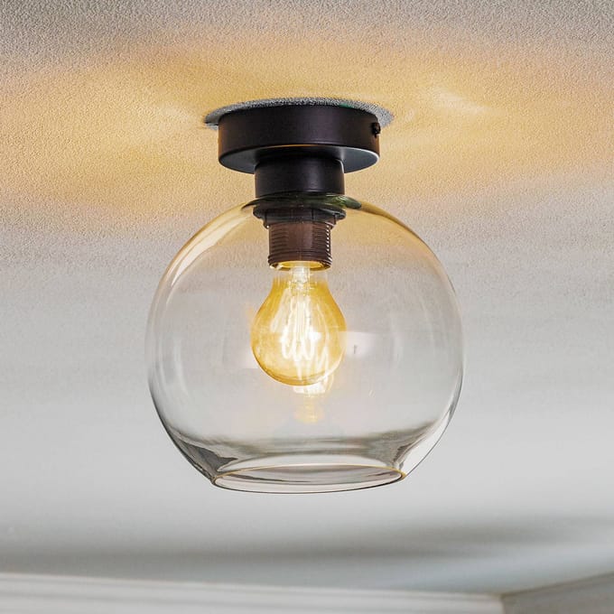 Eko-Light Sofia plafondlamp met heldere glazen kap