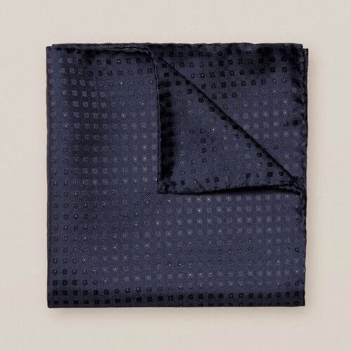 Eton Pochet Square Pattern Silk Navy / male