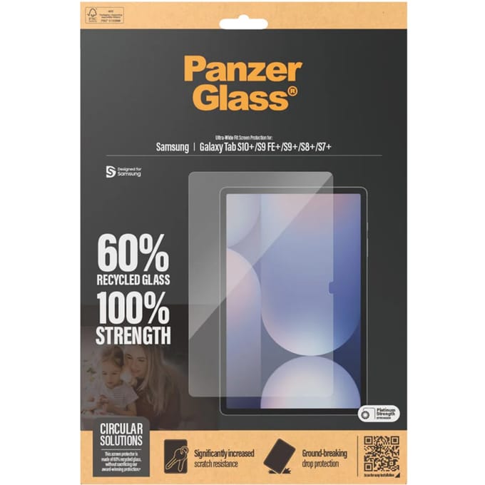 PanzerGlass Screenprotector voor de Samsung Galaxy Tab S10 Plus / Tab S9 FE Plus / Tab S9 Plus / S8 Plus / S7 Plus / Tab S7 FE 5G