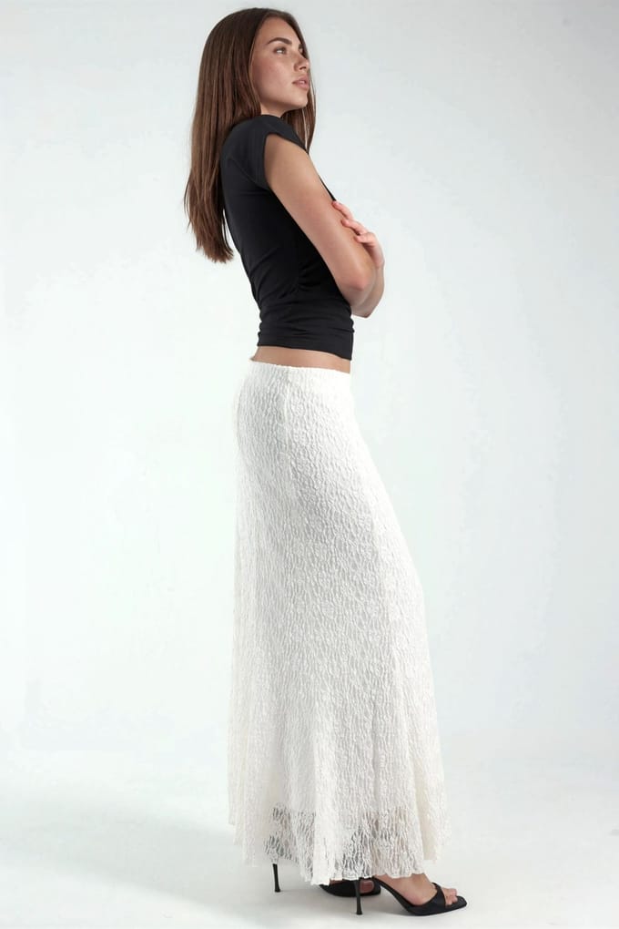 Hoge Taille Kanten Maxi Rok