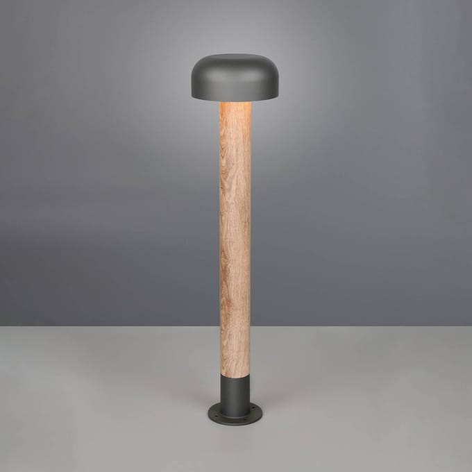 Trio Lighting Tuinpadverlichting FRASER, houtlook, hoogte 85 cm, metaal, IP54