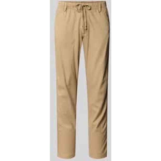 relaxed fit broek van mix van katoen en linnen model 'KANE'