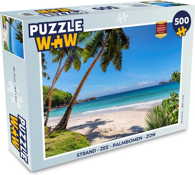 Puzzel Strand - Zee - Palmbomen - Zon - Legpuzzel - Puzzel 500 stukjes