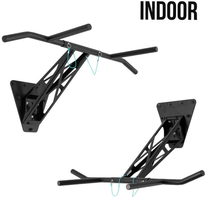 PULLUP & DIP Steel - Mobiele Pull-up & Dip Bar - Wandmontage - Verwijderbaar Systeem - 2-in-1 Pull-up & Dip Functie