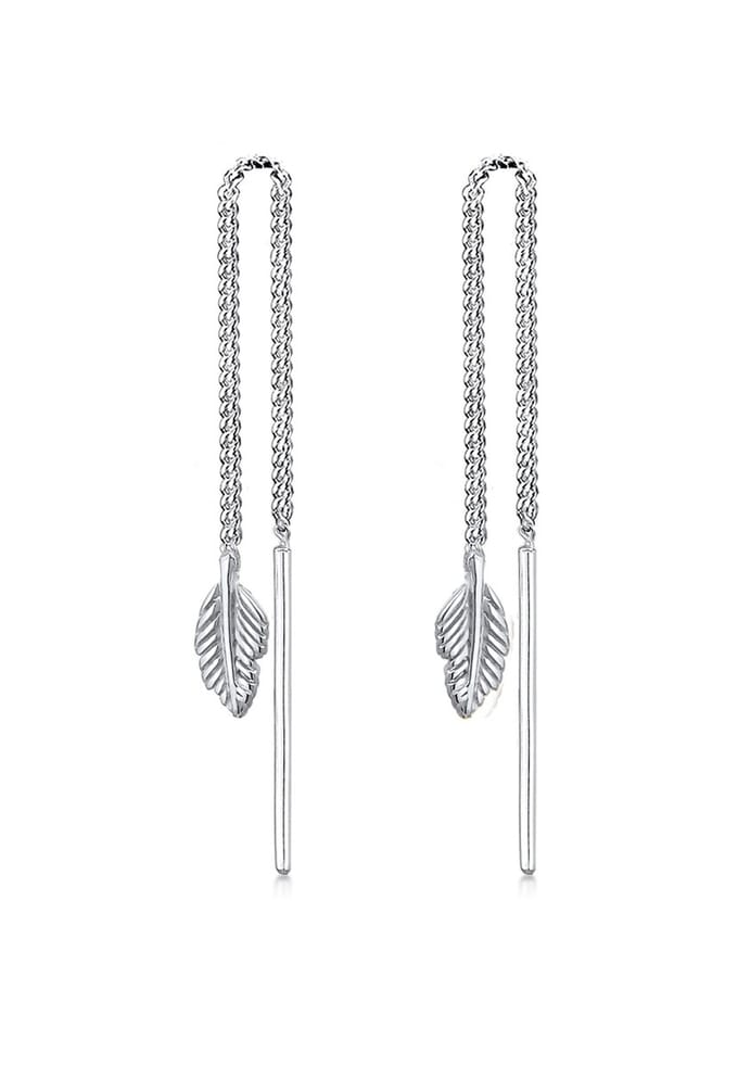 Elli - Oorbellen - Dames veer boho hippie in 925 sterling zilver - Dames
