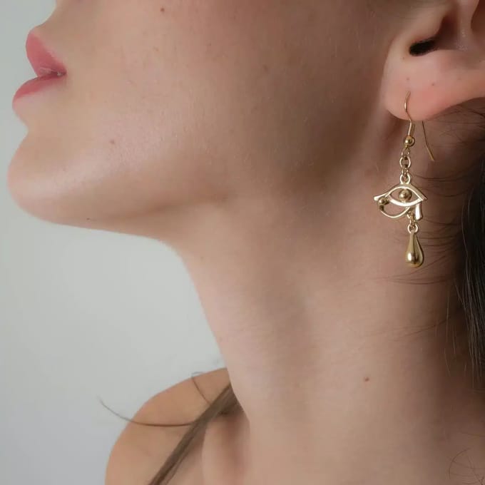 Sylvie Monthulé | Gouden Oorbellen | Eye of Horus