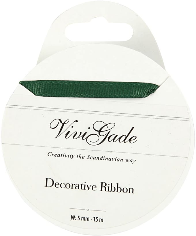 Decoratie lint, B: 6 mm, groen, 15 m/ 1 rol