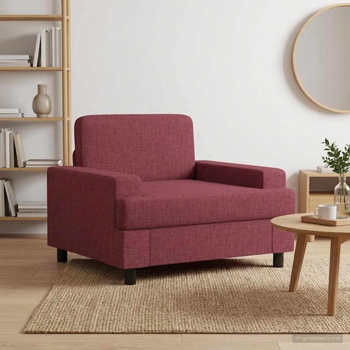 vidaXL - Fauteuil - Wijnrood - Stof