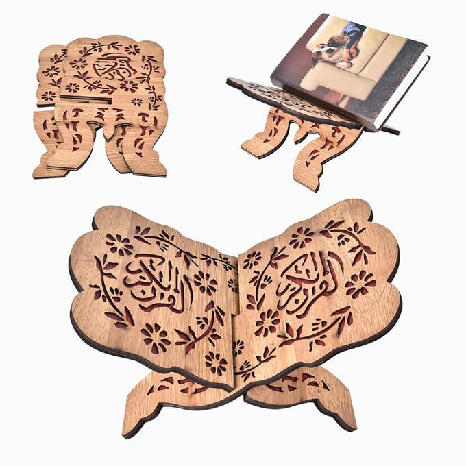 29.2cm Lang Dichtheidsbord Koran Koran Heilig Boek Houder Islam Decoratie Boekensteun beige