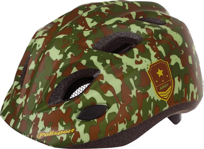 Polisport Junior helm Army (S=52/56) met LED