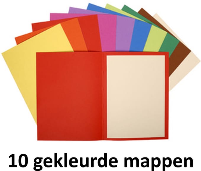 Exacompta 10x FLASH 220 - Pak 10 dossiermappen -100% gerecycleerd -24x32cm- - Geassorteerd - 160300E