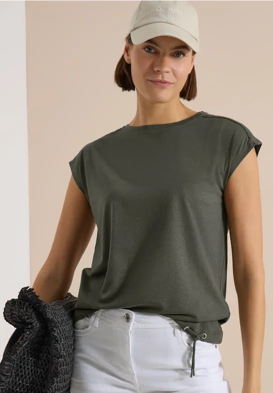 Shirt met gehaakte details