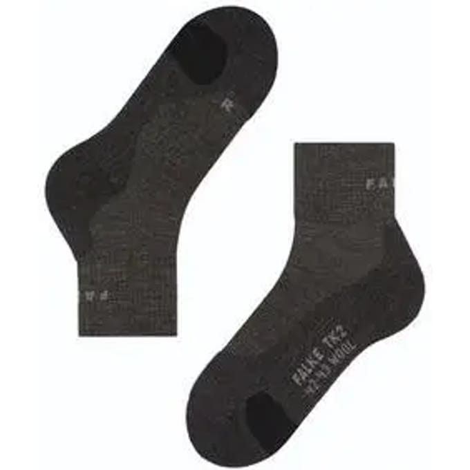 FALKE TK2 Wool Short anti-blaar dik wol functioneel materiaal wandelsokken heren grijs - maat 46-48