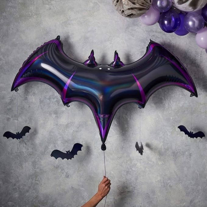 Paarse aluminium vleermuis ballon - Feestdecoratievoorwerp
