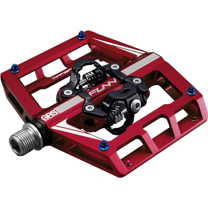 FUNN Mamba SPD Dubbelzijdige clipless pedalen, rood
