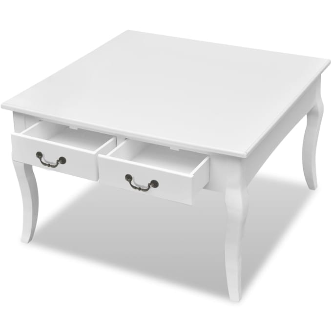 vidaXL - Salontafel - met - 4 - lades - wit