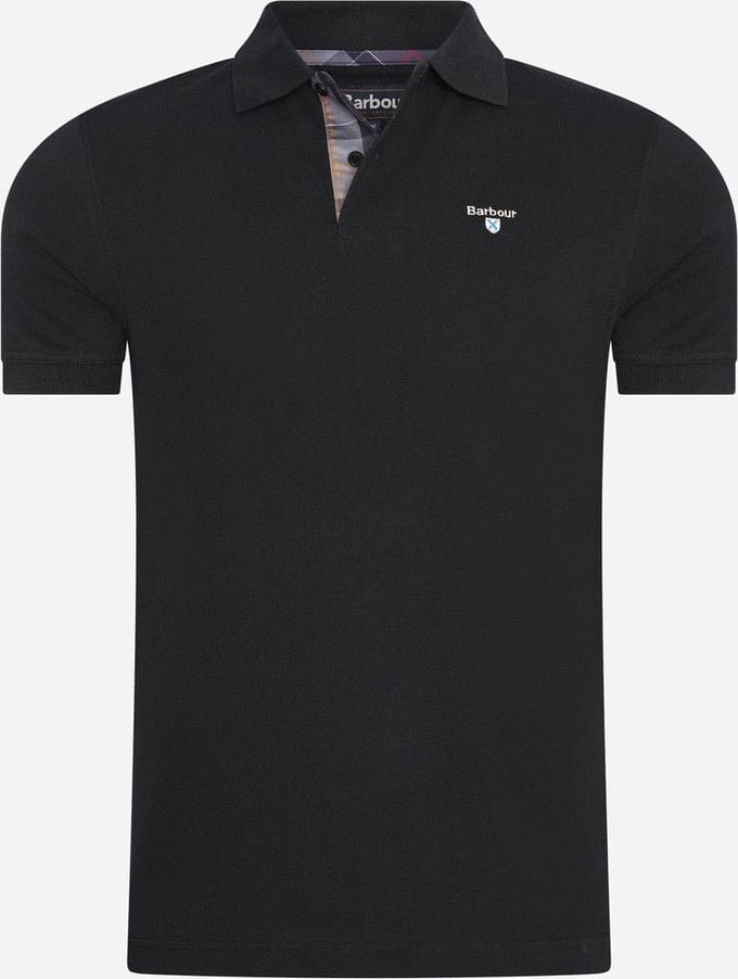 Barbour Barbour tartan pique tailored polo shirt - black modern