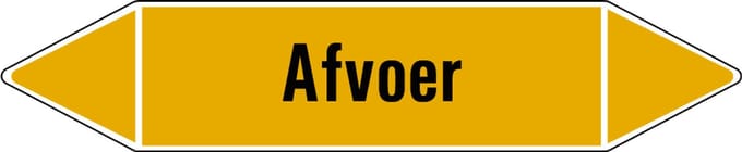 Afvoer gas leidingmarkering op vel 126 x 26 mm - 5 per vel