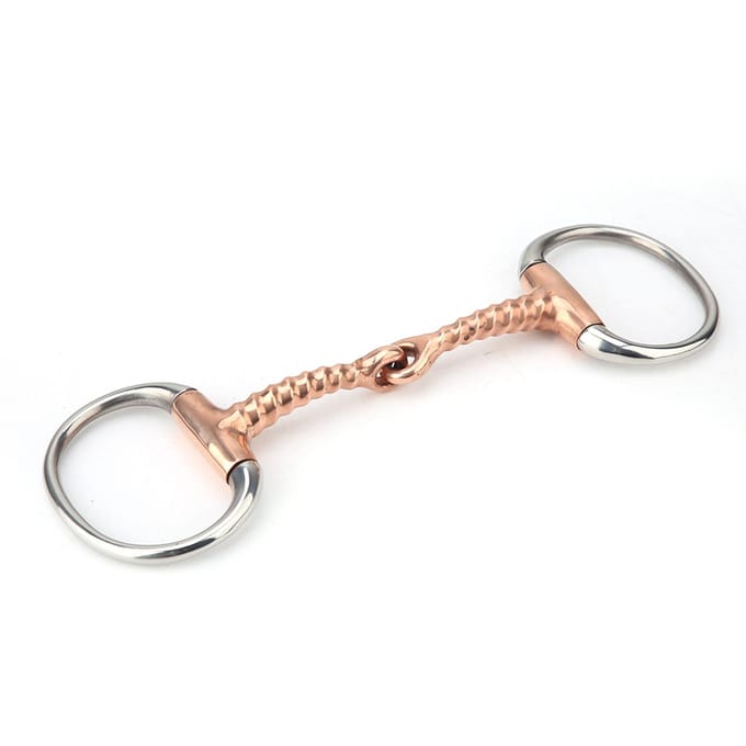 Mors de cheval Eggbutt en acier inoxydable Bouche tire-bouchon en cuivre white